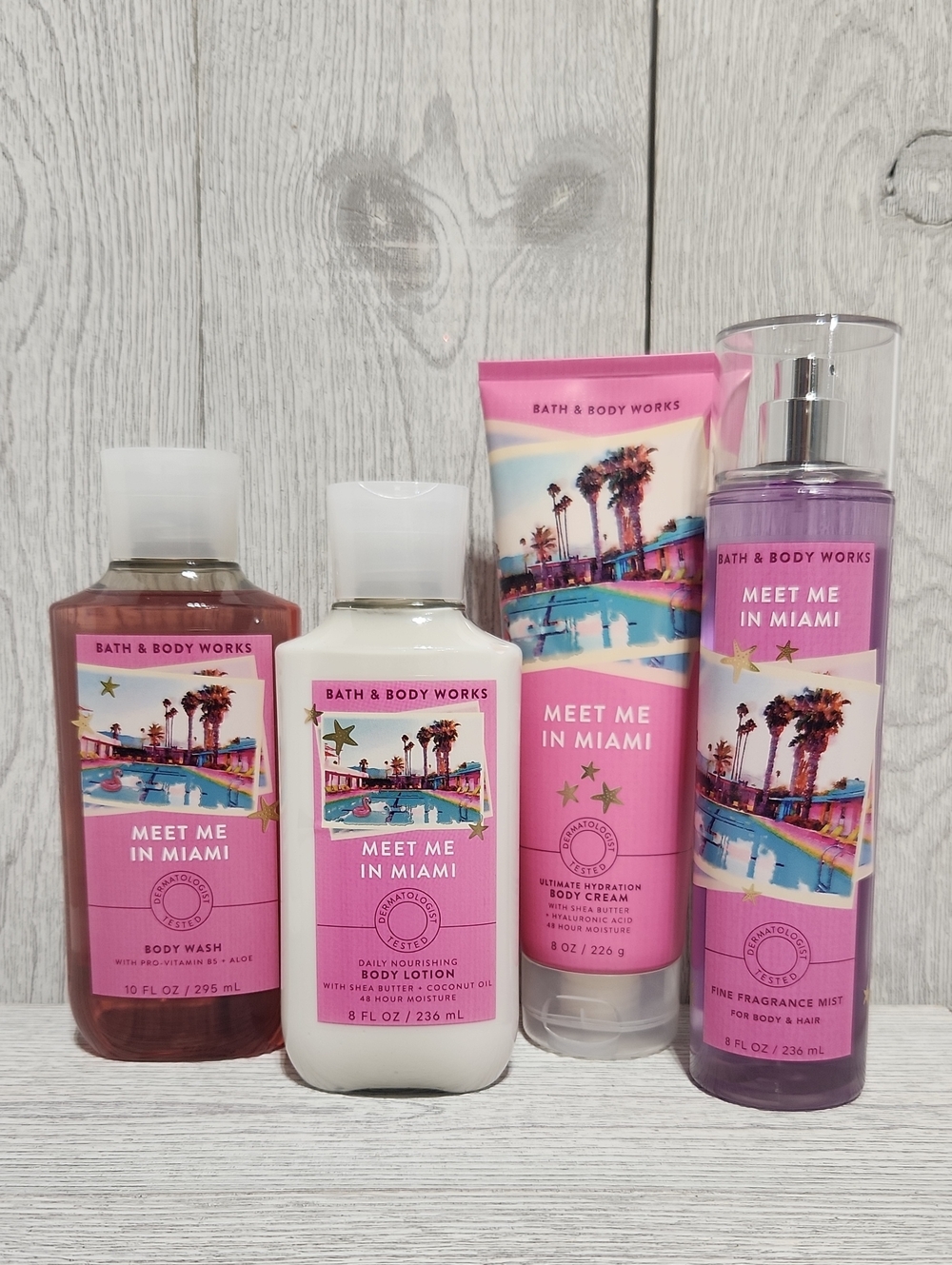 Bath & Body Works Meet Me In Miami 4pc Set Gel, Lotion, Cream, Mist